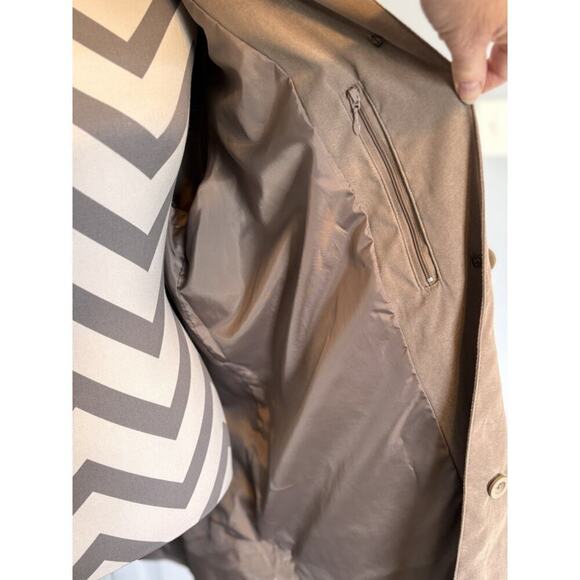 London Fog Faux Suede Barn Chore Coat XLarge Pockets Hood Lined Relaxed - Picture 5 of 9